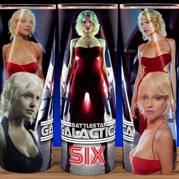 Battlestar Galactica Six Red Dress Scifi Cup Mug Tumbler - Picture 1 of 3